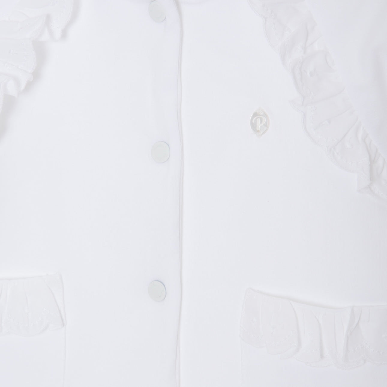 Patachou Baby Girls White Frill Jacket Patachou Baby Girls White Frill Jacket