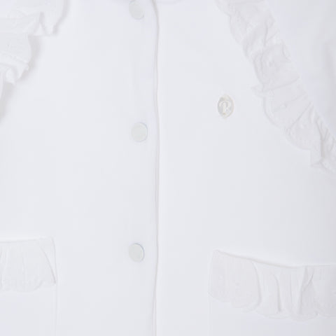 Patachou Baby Girls White Frill Jacket Patachou Baby Girls White Frill Jacket