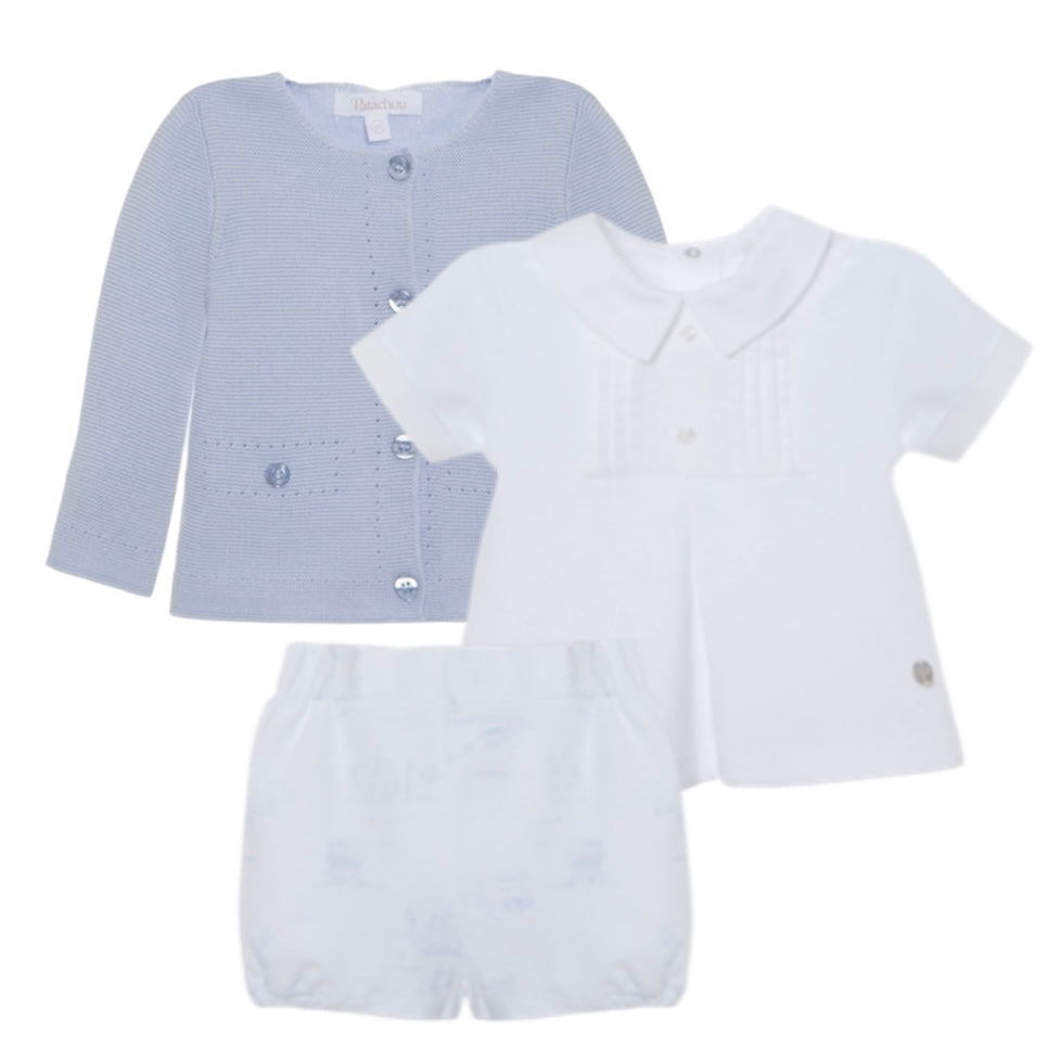 Patachou Baby Boys Blue 3 Piece Set Patachou Baby Boys Blue 3 Piece Set