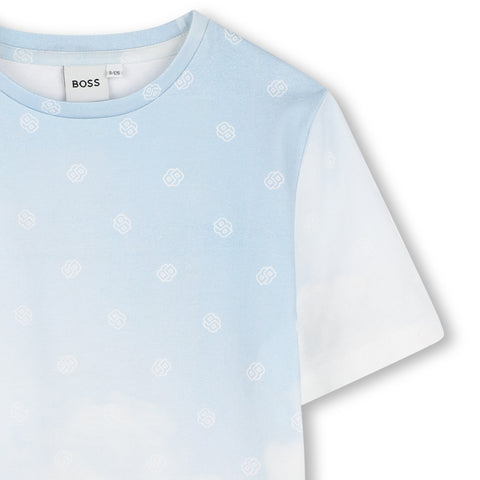 Boss Boys Blue Cloud T-Shirt Boss Boys Blue Cloud T-Shirt