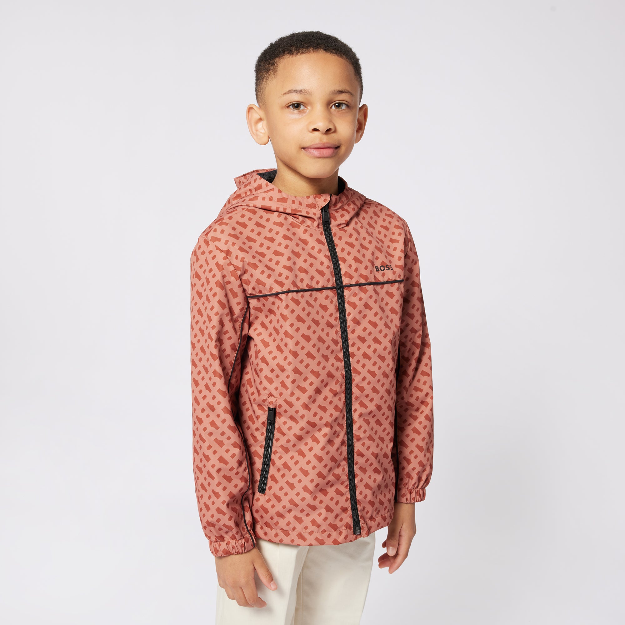 Boss Boys Orange Hooded Windbreaker Boss Boys Orange Hooded Windbreaker