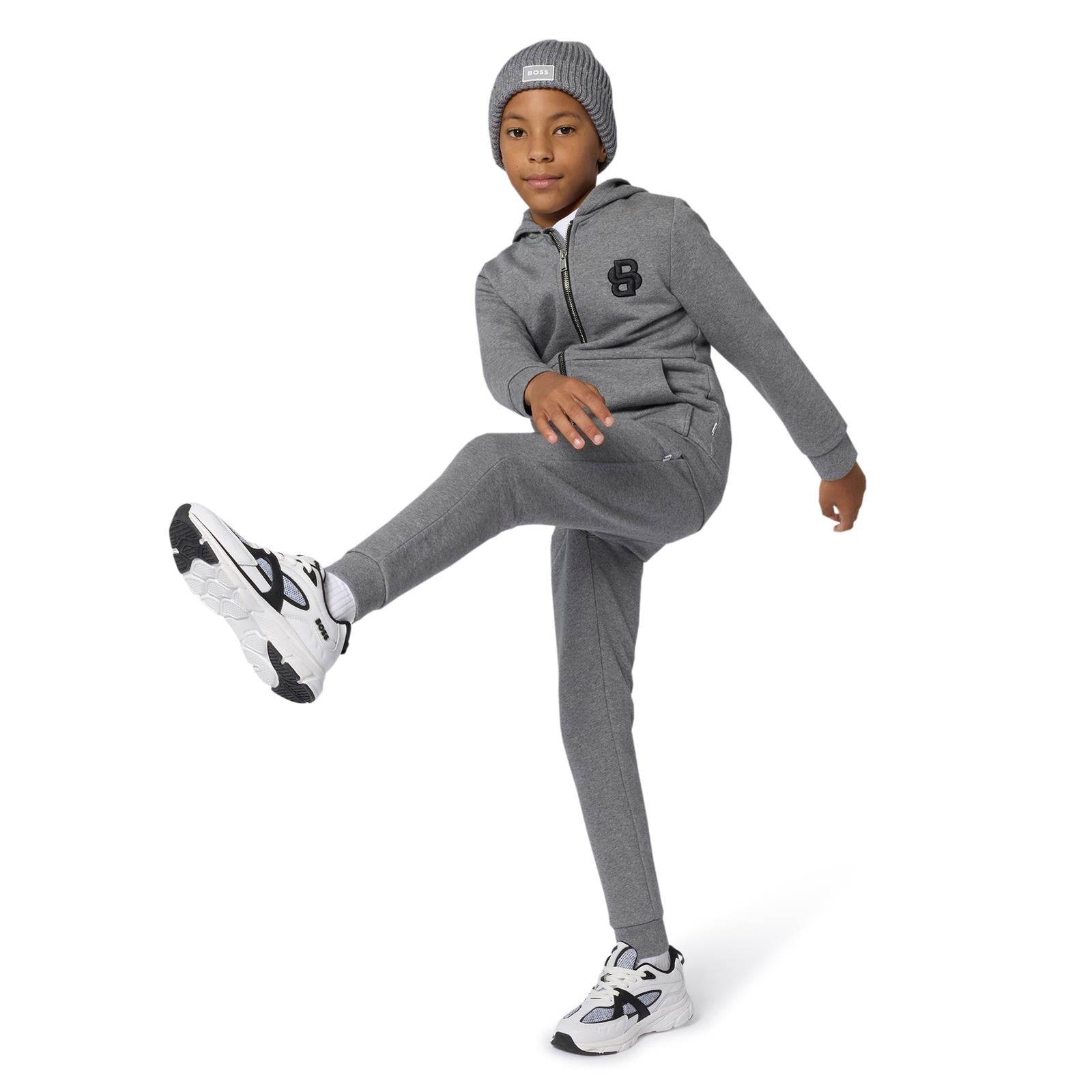 Boss Boys Grey Jogging Bottoms Boss Boys Grey Jogging Bottoms