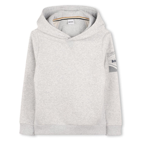 Boss Boys Grey Hooded Sweatshirt Boss Boys Grey Hooded Sweatshirt
