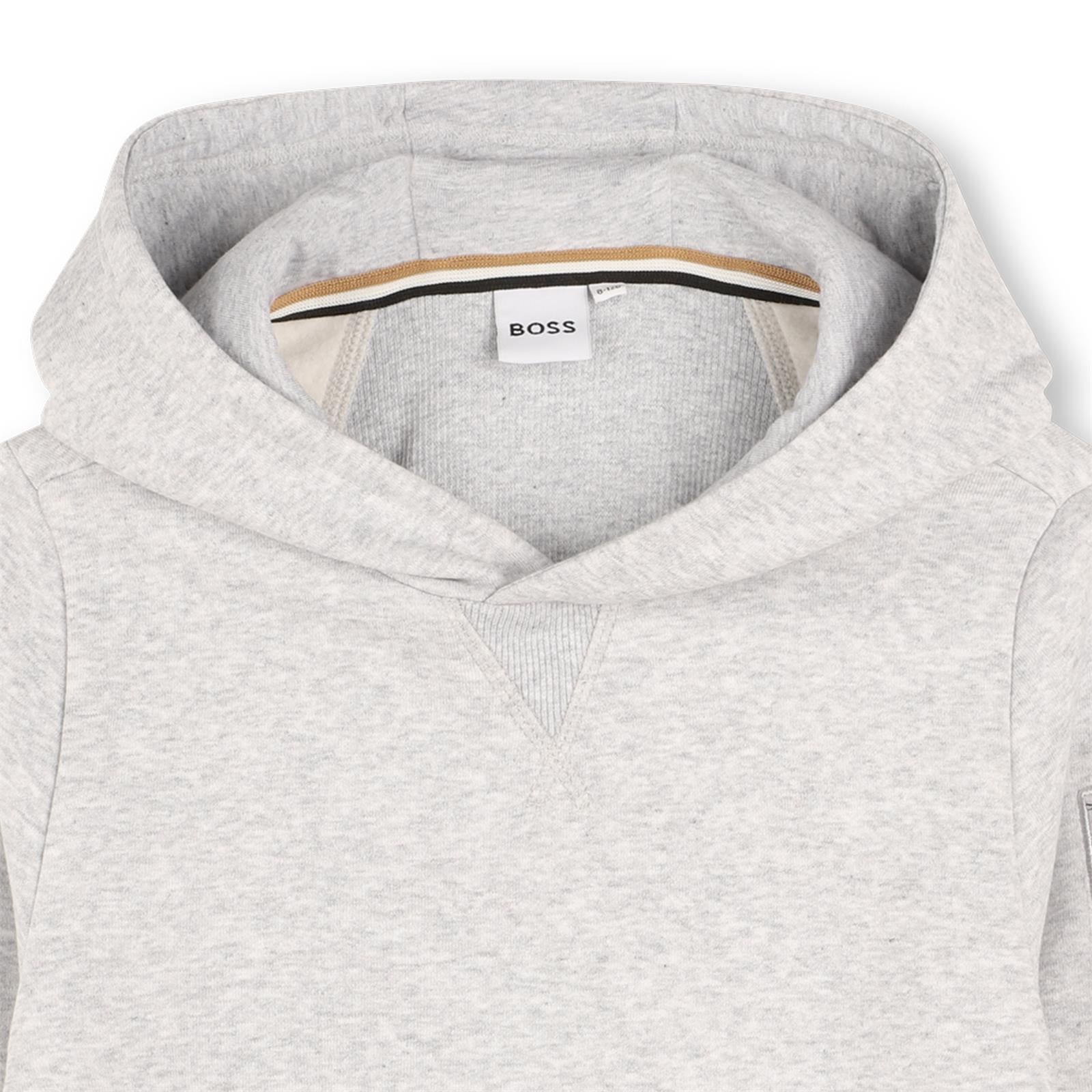 Boss Boys Grey Hooded Sweatshirt Boss Boys Grey Hooded Sweatshirt