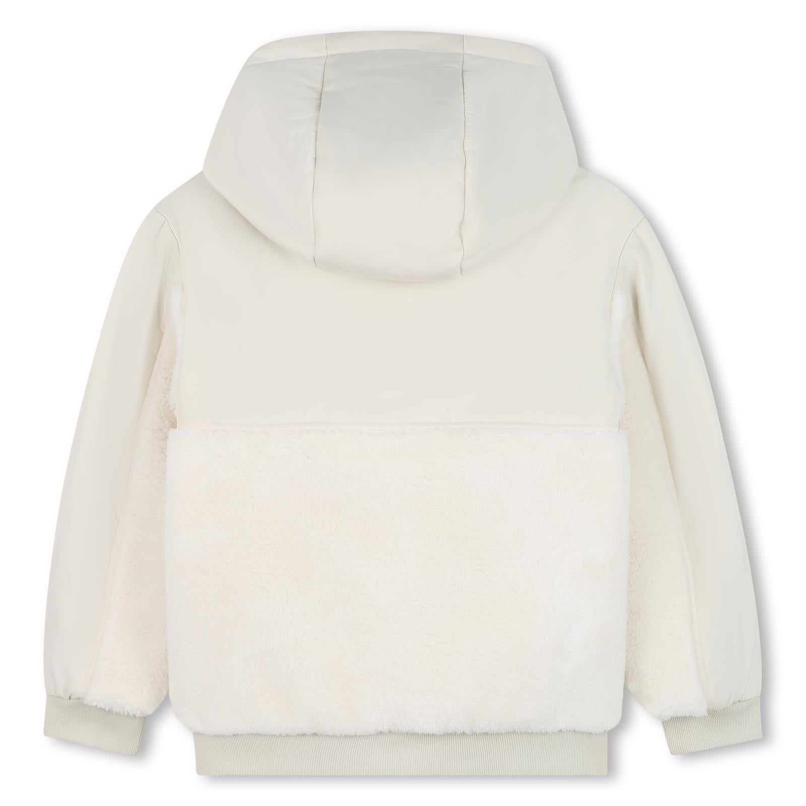 Boss Boys Beige Shearing Hooded Jacket Boss Boys Beige Shearing Hooded Jacket