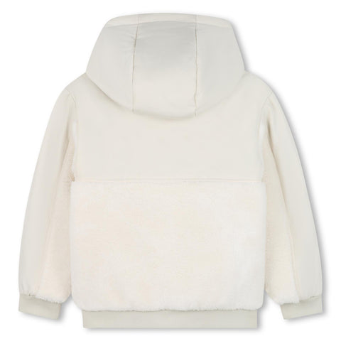 Boss Boys Beige Shearing Hooded Jacket Boss Boys Beige Shearing Hooded Jacket