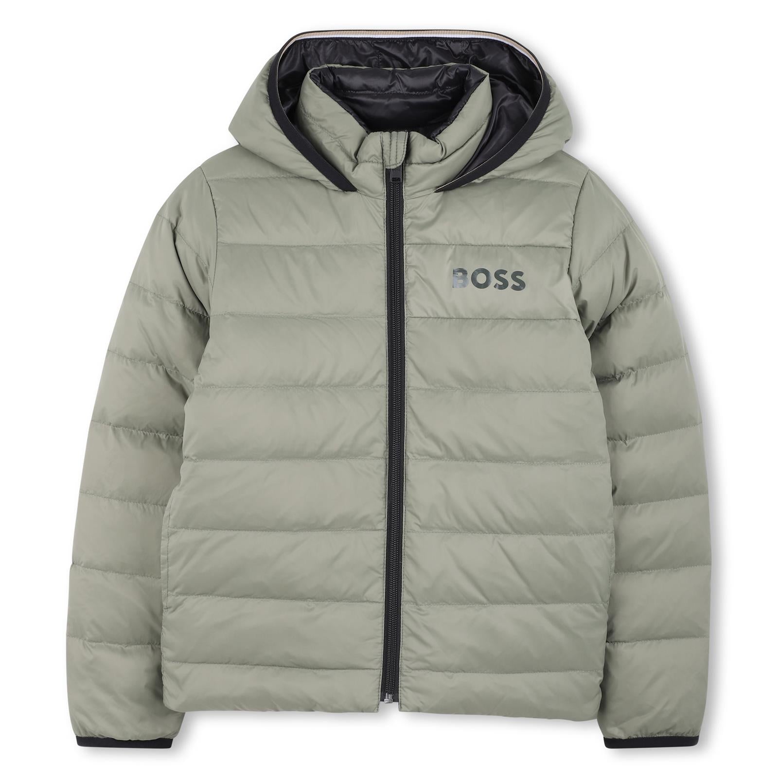 Boss Boys Khaki Reversible Puffer Jacket Boss Boys Khaki Reversible Puffer Jacket