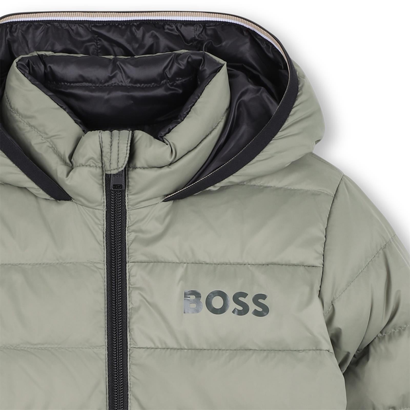 Boss Boys Khaki Reversible Puffer Jacket Boss Boys Khaki Reversible Puffer Jacket