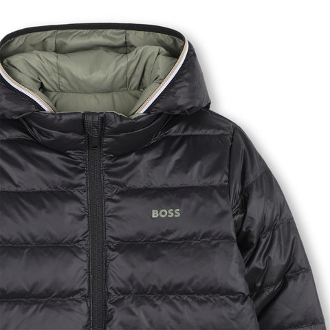 Boss Boys Khaki Reversible Puffer Jacket Boss Boys Khaki Reversible Puffer Jacket