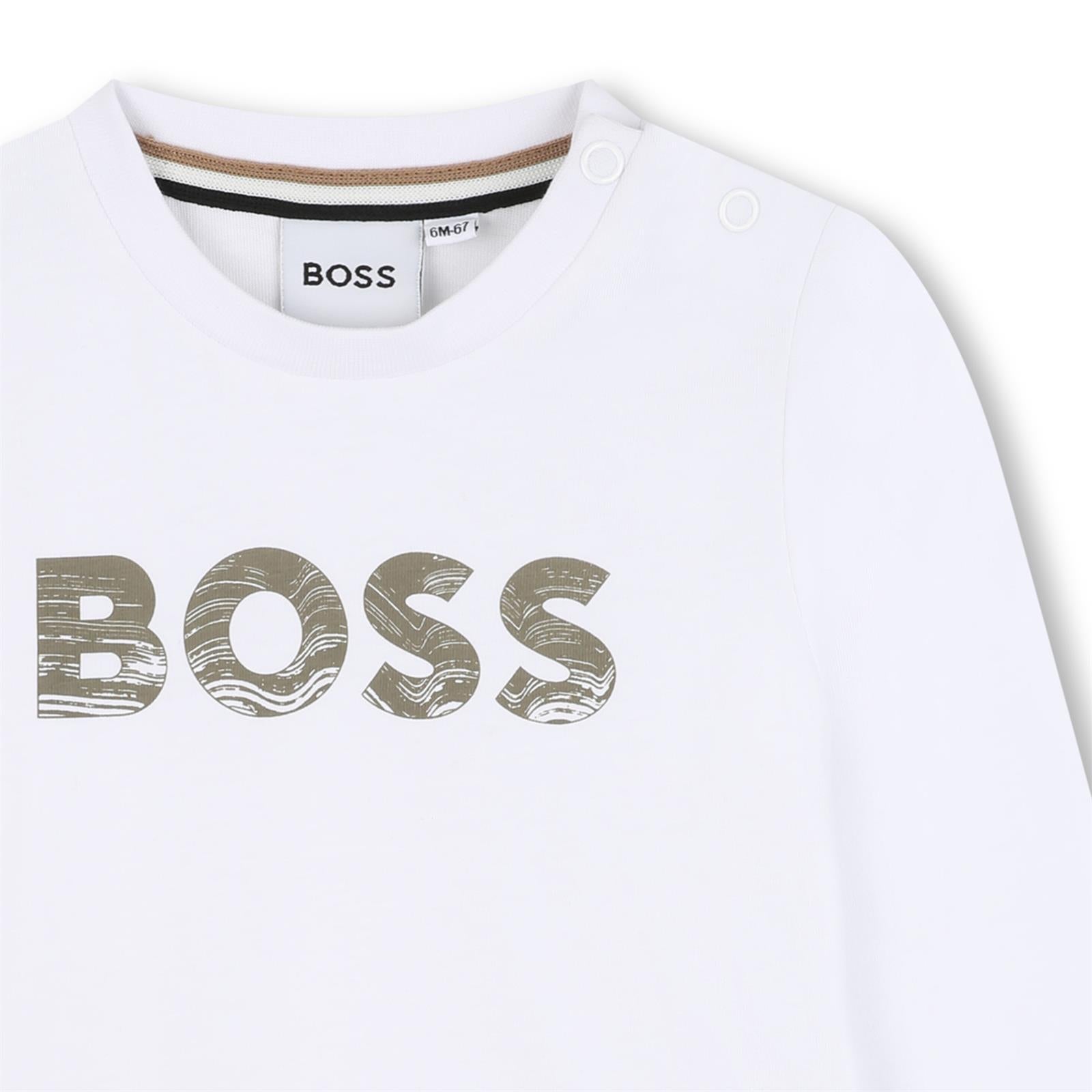 Boss Boys White Logo T-Shirt Boss Boys White Logo T-Shirt