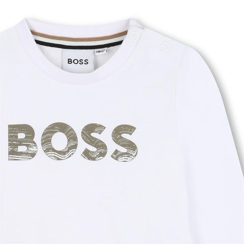 Boss Boys White Logo T-Shirt Boss Boys White Logo T-Shirt