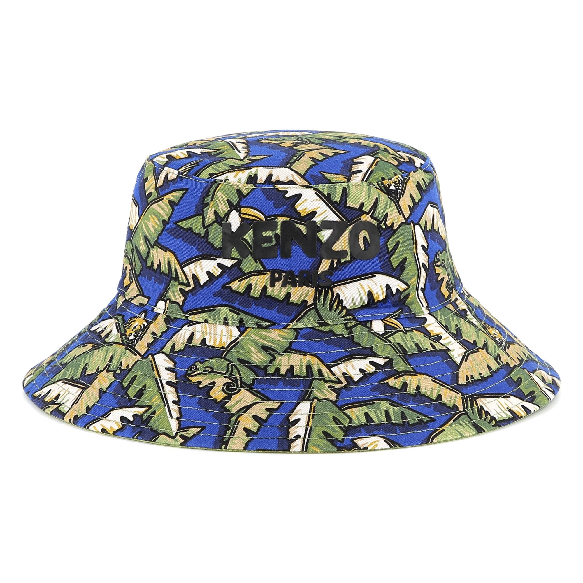 Kenzo Kids Boys Blue Reversible Bucket Hat Kenzo Kids Boys Blue Reversible Bucket Hat