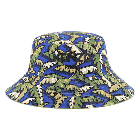 Kenzo Kids Boys Blue Reversible Bucket Hat Kenzo Kids Boys Blue Reversible Bucket Hat