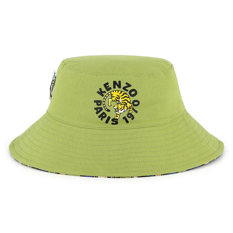 Kenzo Kids Boys Blue Reversible Bucket Hat Kenzo Kids Boys Blue Reversible Bucket Hat