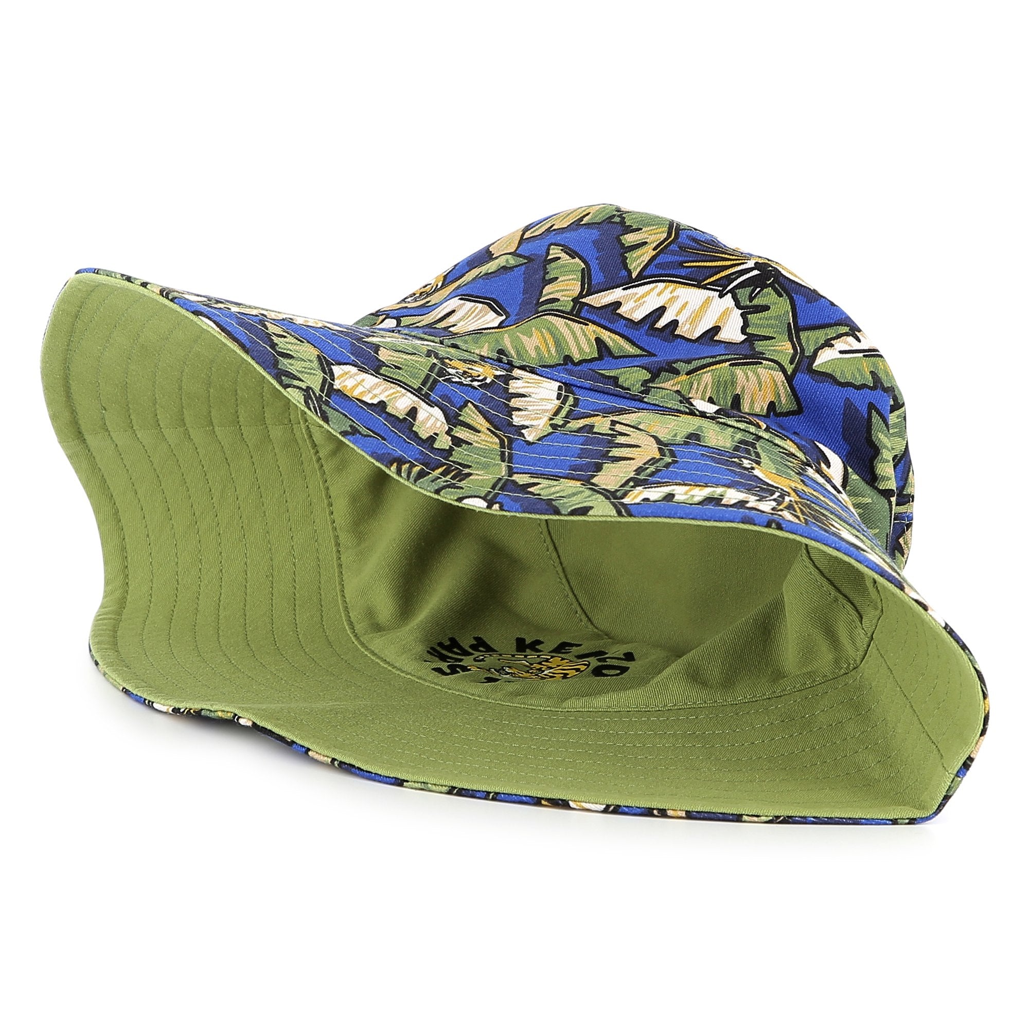Kenzo Kids Boys Blue Reversible Bucket Hat Kenzo Kids Boys Blue Reversible Bucket Hat