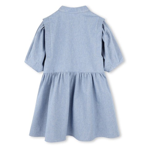 Kenzo Kids Girls Blue Chambray Dress Kenzo Kids Girls Blue Chambray Dress
