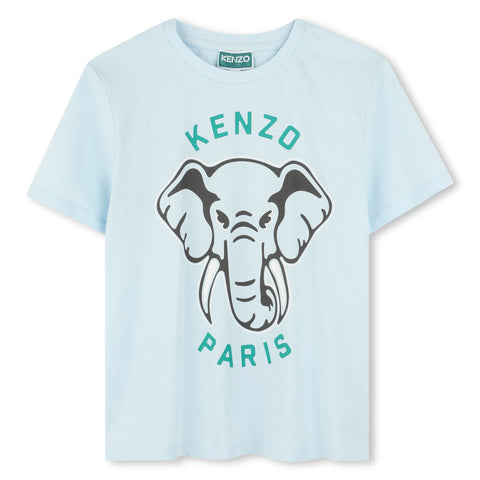 Kenzo Kids Boys Pale Blue Elephant T-Shirt Kenzo Kids Boys Pale Blue Elephant T-Shirt