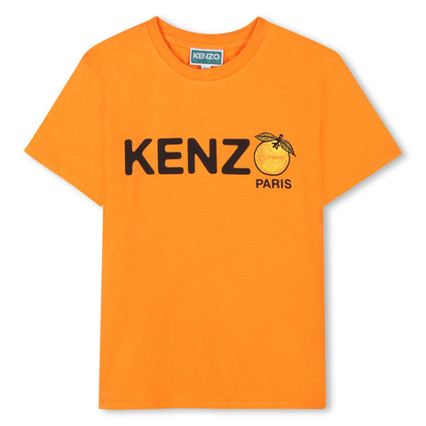 Kenzo Kids Boys Orange Logo T-Shirt Kenzo Kids Boys Orange Logo T-Shirt