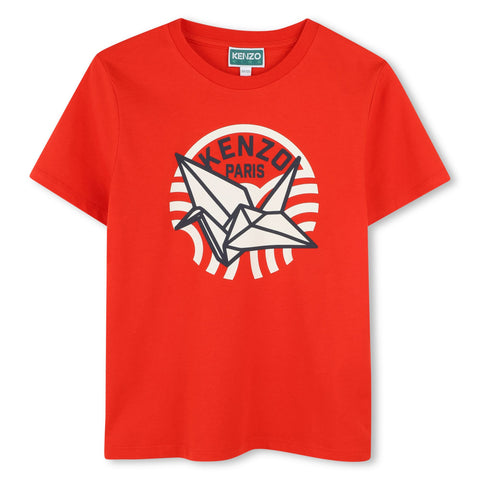 Kenzo Kids Boys Red Bird T-Shirt Kenzo Kids Boys Red Bird T-Shirt