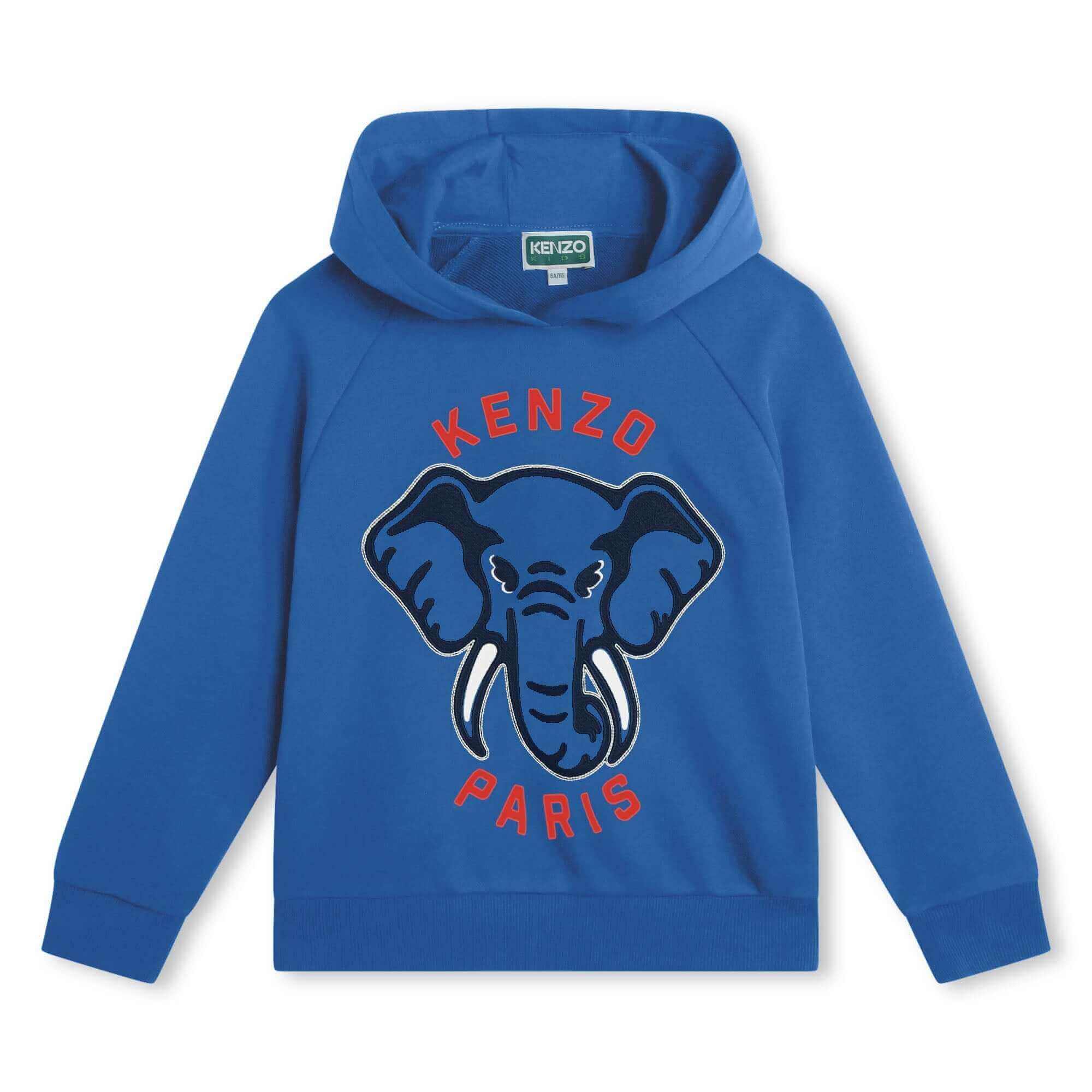 Kenzo Kids Boys Blue Kenzo Paris Elephant Hoodie Kenzo Kids Boys Blue Kenzo Paris Elephant Hoodie