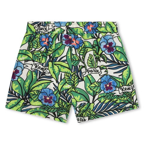 Kenzo Kids Boys Green Boke Flower Swimming Shorts Kenzo Kids Boys Green Boke Flower Swimming Shorts