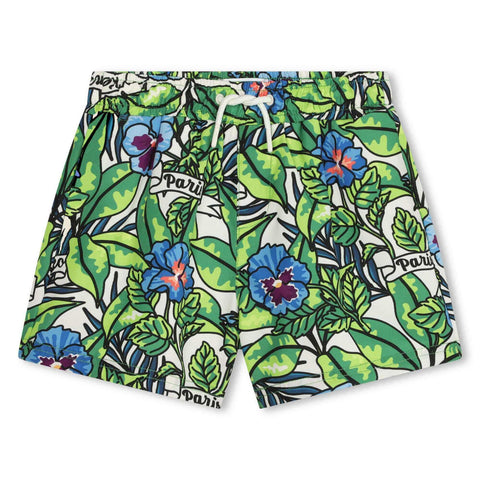 Kenzo Kids Boys Green Boke Flower Swimming Shorts Kenzo Kids Boys Green Boke Flower Swimming Shorts