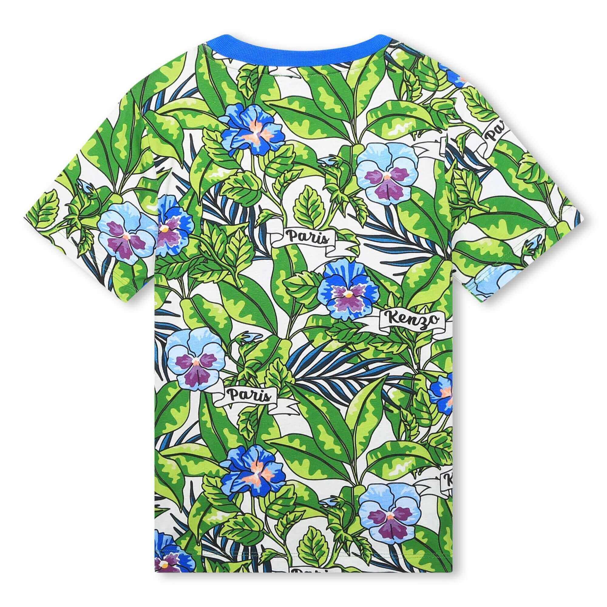Kenzo Kids Boys Green Boke Flower T-Shirt Kenzo Kids Boys Green Boke Flower T-Shirt