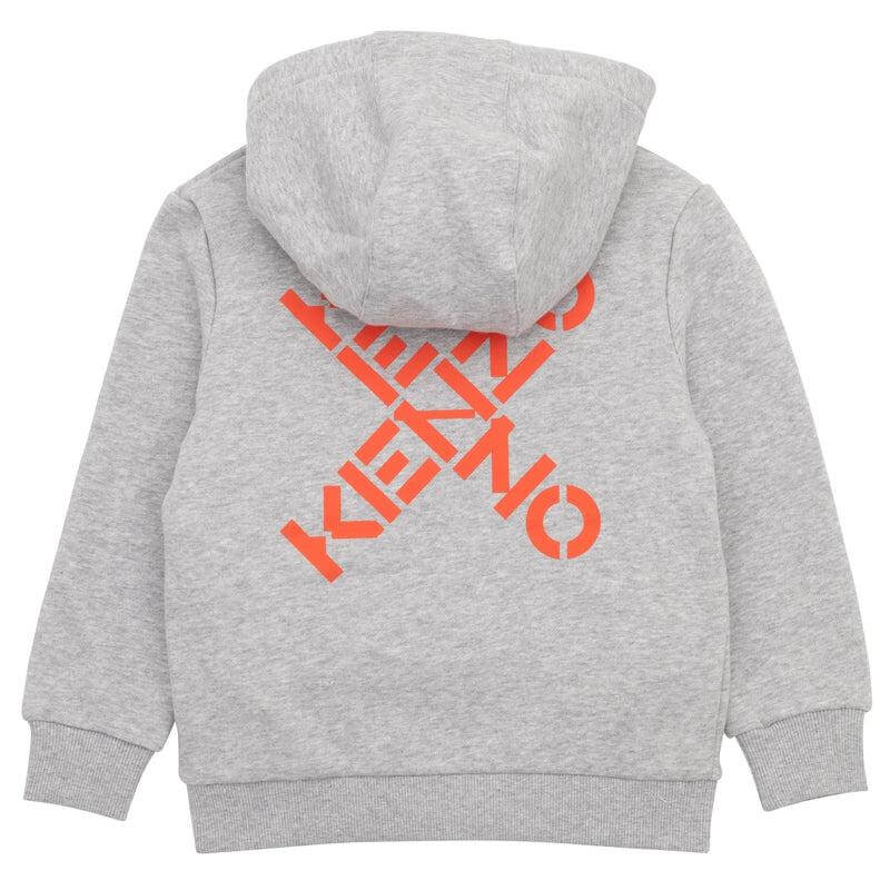 Kenzo Kids Boys Grey Zip Up Hoodie Kenzo Kids Boys Grey Zip Up Hoodie