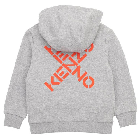 Kenzo Kids Boys Grey Zip Up Hoodie Kenzo Kids Boys Grey Zip Up Hoodie