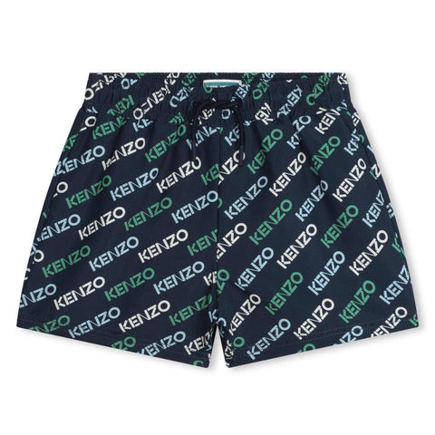 Kenzo Kids Boys Navy All Over Logo Swimming Shorts Kenzo Kids Boys Navy All Over Logo Swimming Shorts