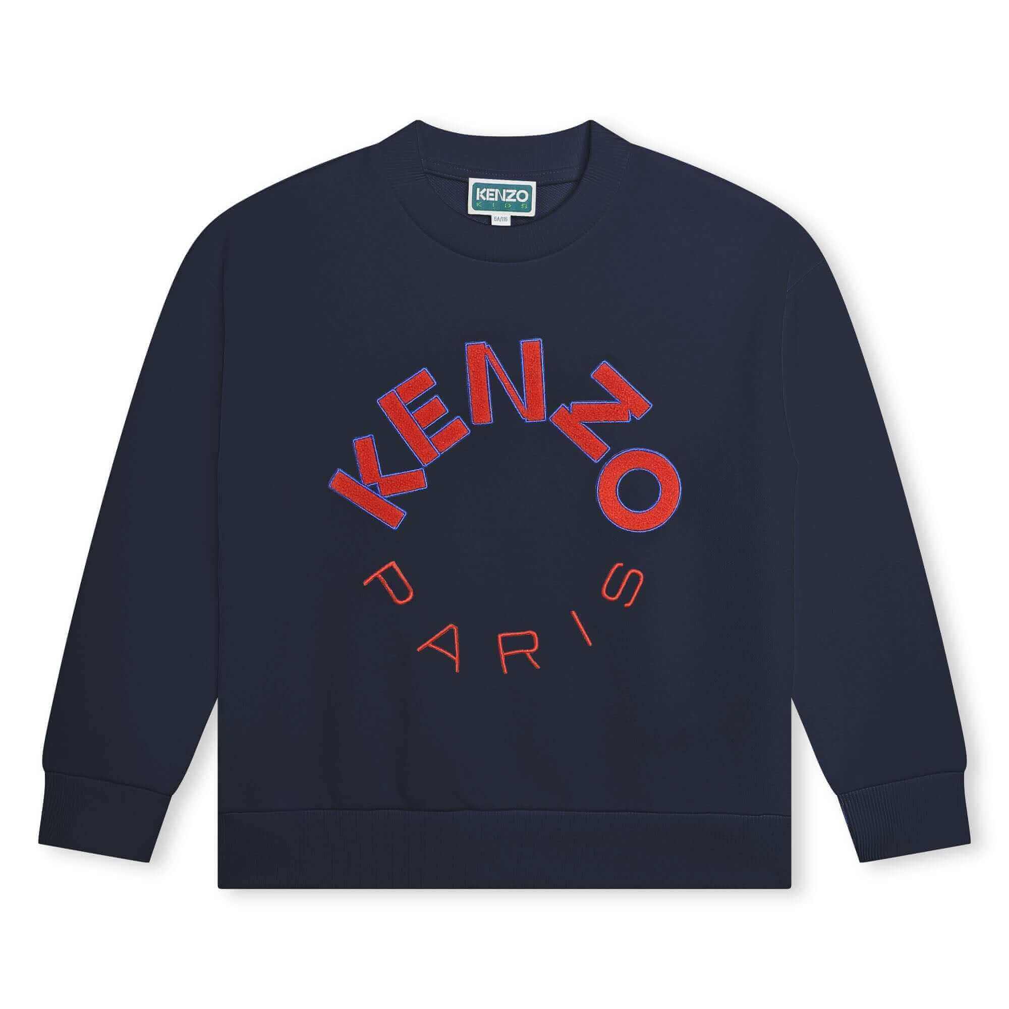 Kenzo Kids Boys Navy Kenzo Paris Logo Sweatshirt Kenzo Kids Boys Navy Kenzo Paris Logo Sweatshirt