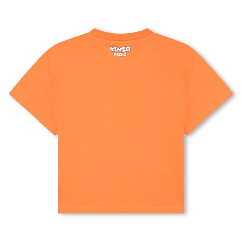 Kenzo Kids Boys Orange Cartoon Logo T-Shirt Kenzo Kids Boys Orange Cartoon Logo T-Shirt
