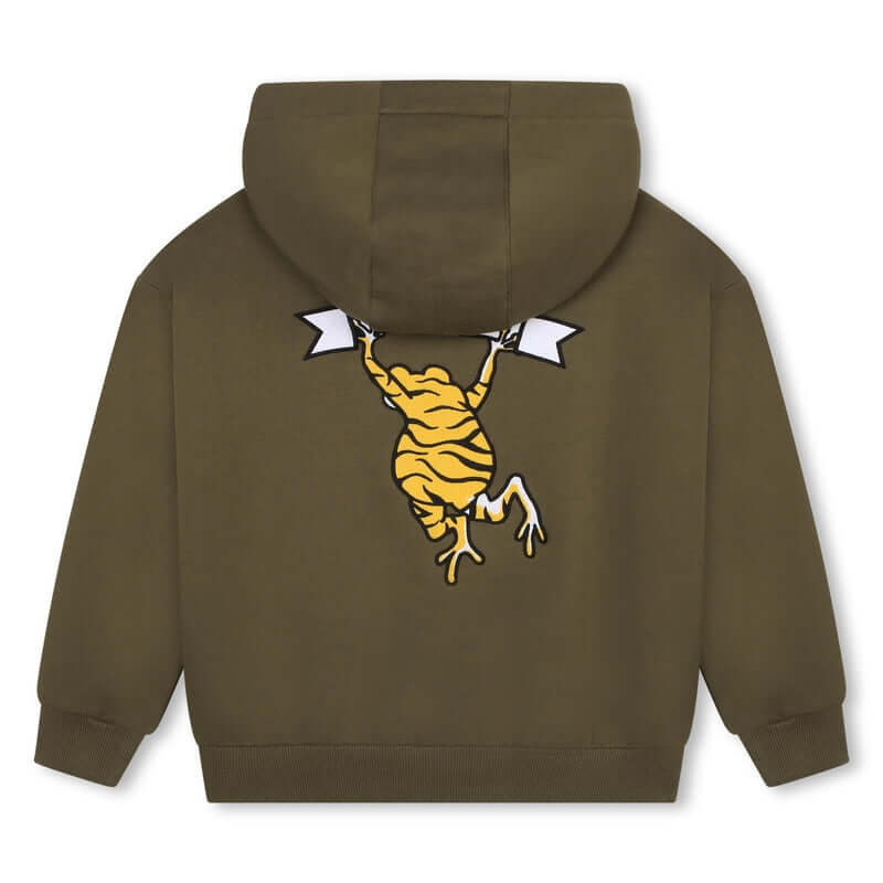 Kenzo Kids Boys 'TOKYO PARIS' Khaki Hoodie Kenzo Kids Boys 'TOKYO PARIS' Khaki Hoodie