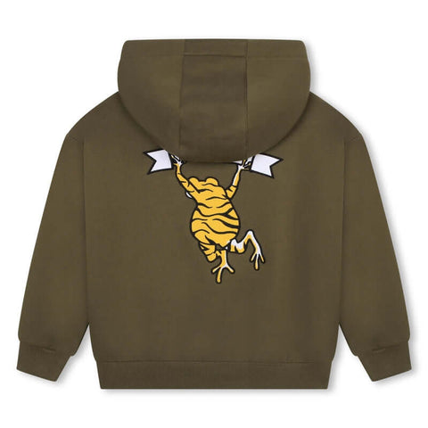 Kenzo Kids Boys 'TOKYO PARIS' Khaki Hoodie Kenzo Kids Boys 'TOKYO PARIS' Khaki Hoodie