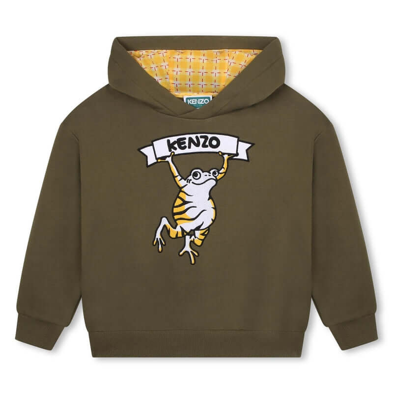 Kenzo Kids Boys 'TOKYO PARIS' Khaki Hoodie Kenzo Kids Boys 'TOKYO PARIS' Khaki Hoodie