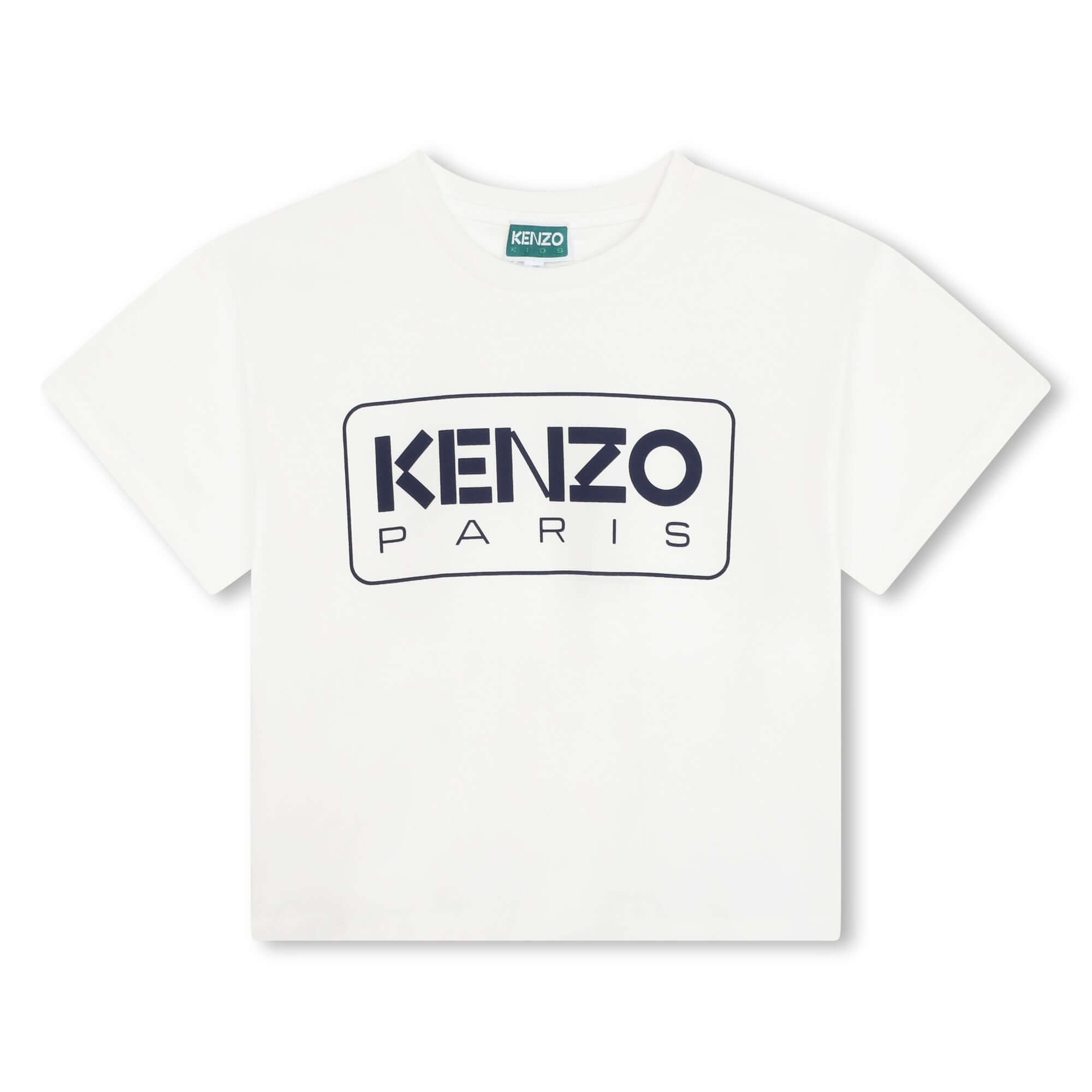 Kenzo Kids Boys White Kenzo Paris Logo T-Shirt Kenzo Kids Boys White Kenzo Paris Logo T-Shirt