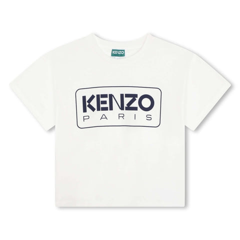 Kenzo Kids Boys White Kenzo Paris Logo T-Shirt Kenzo Kids Boys White Kenzo Paris Logo T-Shirt