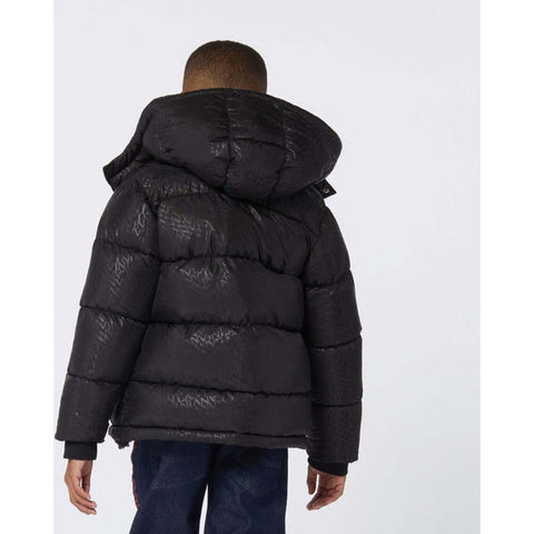 LANVIN Boys Black Curb Detail Puffer Coat LANVIN Boys Black Curb Detail Puffer Coat