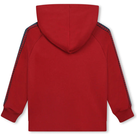 LANVIN Boys Red Curb Detail Logo Hoodie LANVIN Boys Red Curb Detail Logo Hoodie