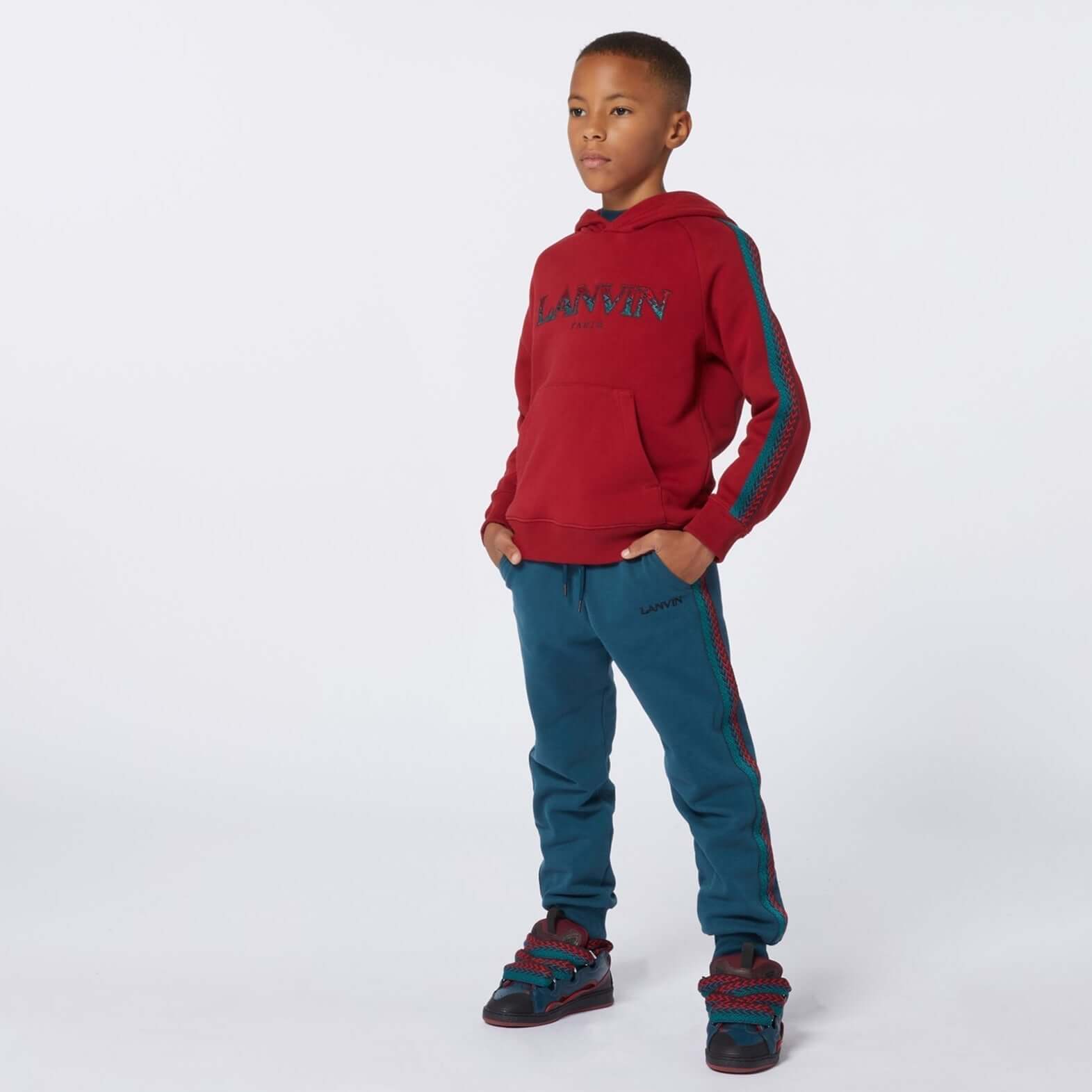 LANVIN Boys Teal Curb Joggers LANVIN Boys Teal Curb Joggers
