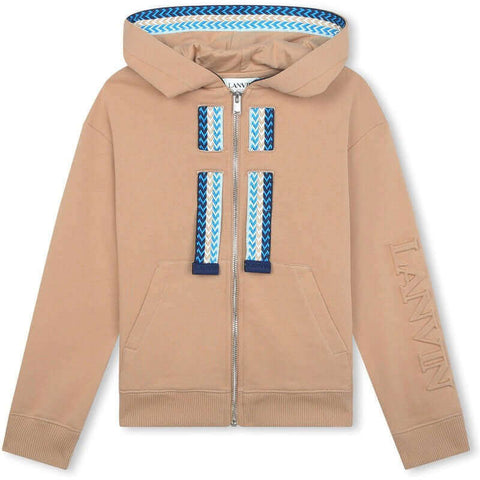 Lanvin Boys Beige Curb Zip Up Hoodie Lanvin Boys Beige Curb Zip Up Hoodie