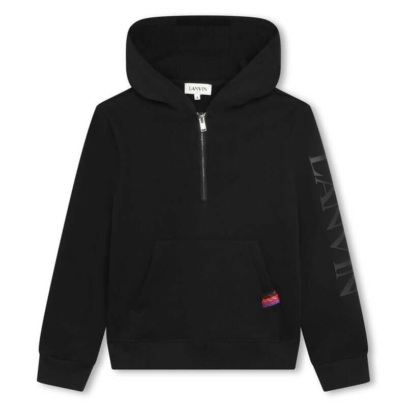 Lanvin Boys Black Hooded Sweatshirt Lanvin Boys Black Hooded Sweatshirt