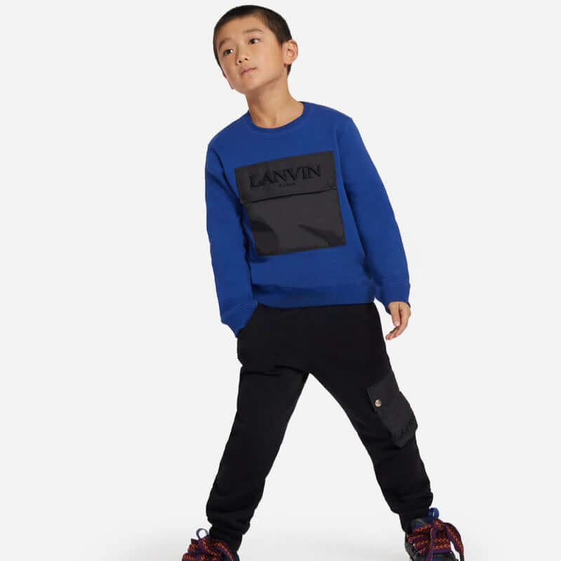 Lanvin Boys Blue Cotton Sweatshirt a Lanvin Boys Blue Cotton Sweatshirt a