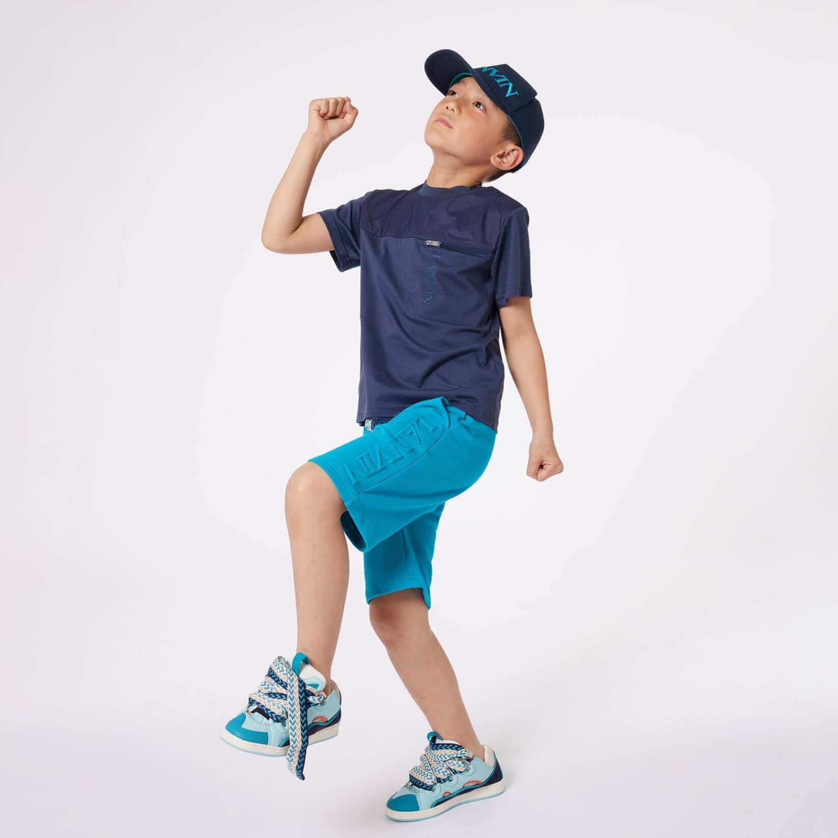 Lanvin Boys Navy Cotton T-Shirt Lanvin Boys Navy Cotton T-Shirt