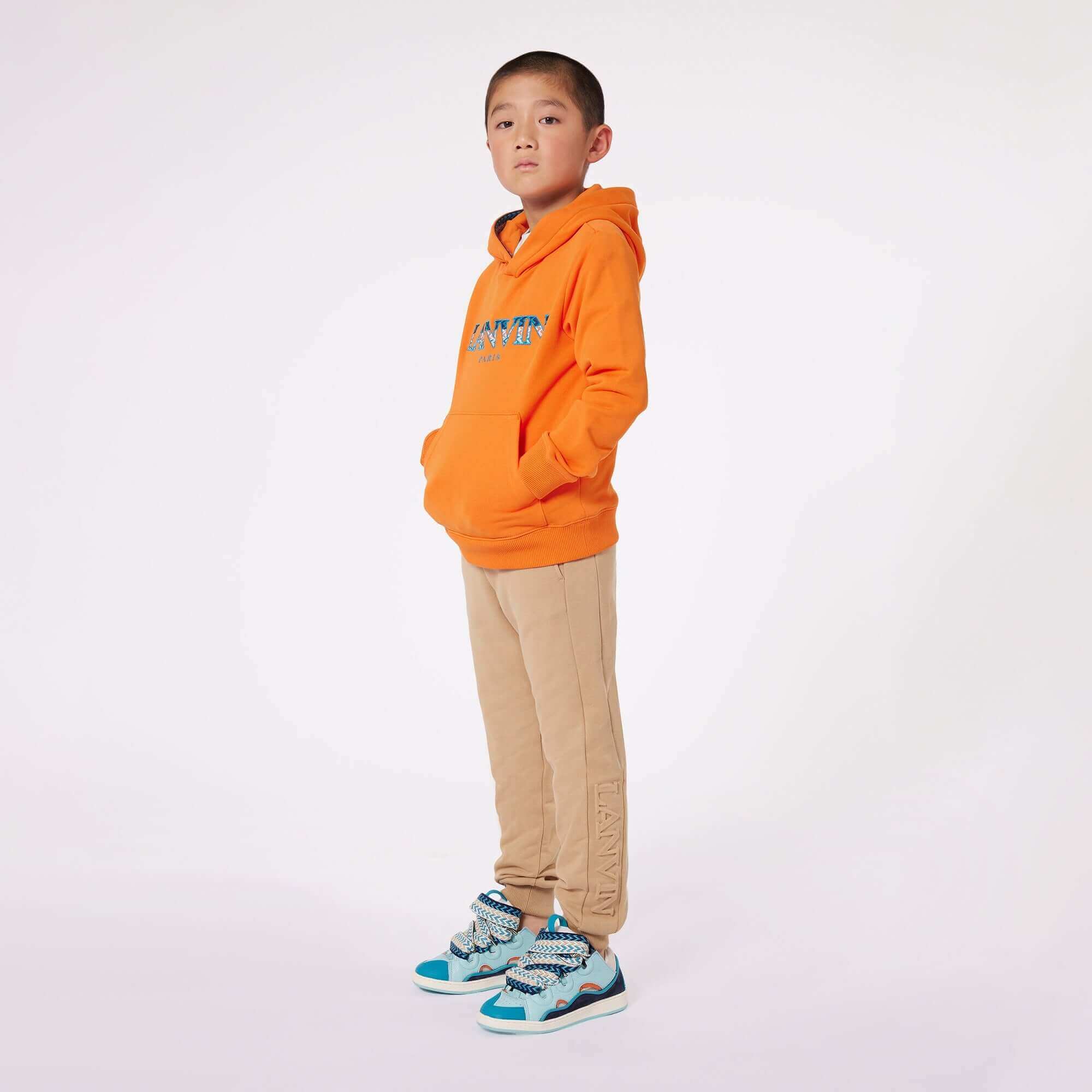 Lanvin Boys Orange Curb Hoodie Lanvin Boys Orange Curb Hoodie