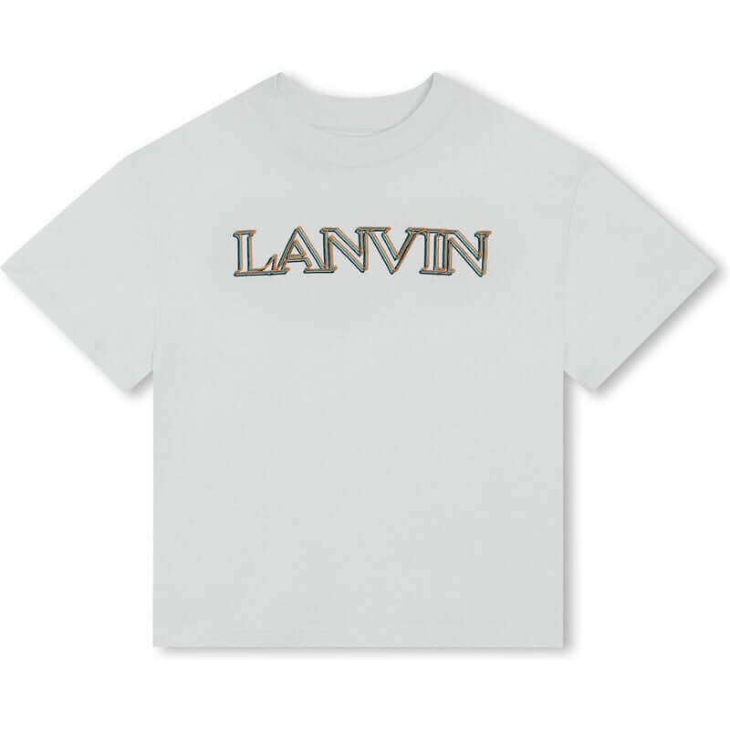 Lanvin Boys White Cotton Logo T-Shirt Lanvin Boys White Cotton Logo T-Shirt
