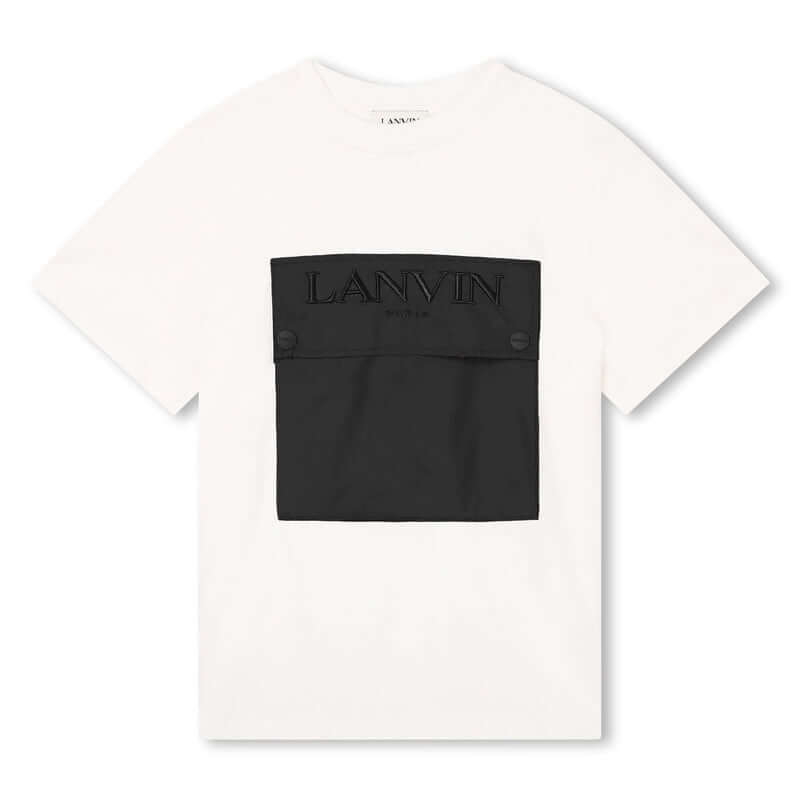 Lanvin Boys White Large Pocket T-Shirt Lanvin Boys White Large Pocket T-Shirt