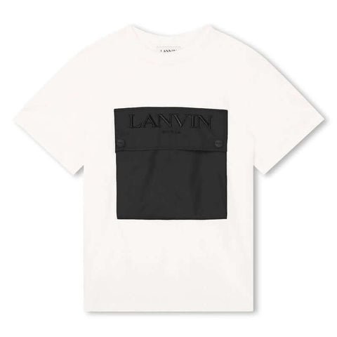Lanvin Boys White Large Pocket T-Shirt Lanvin Boys White Large Pocket T-Shirt