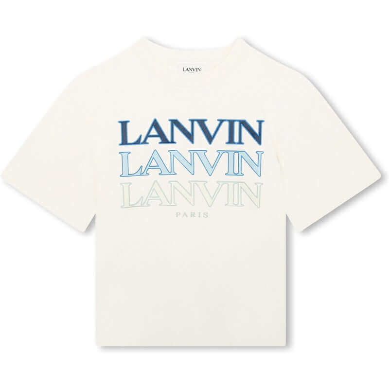 Lanvin Boys White Multi Logo T-Shirt Lanvin Boys White Multi Logo T-Shirt