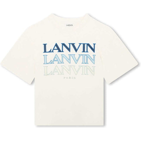 Lanvin Boys White Multi Logo T-Shirt Lanvin Boys White Multi Logo T-Shirt